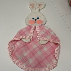 Vintage 1979 pink plaid fisher price lovey.